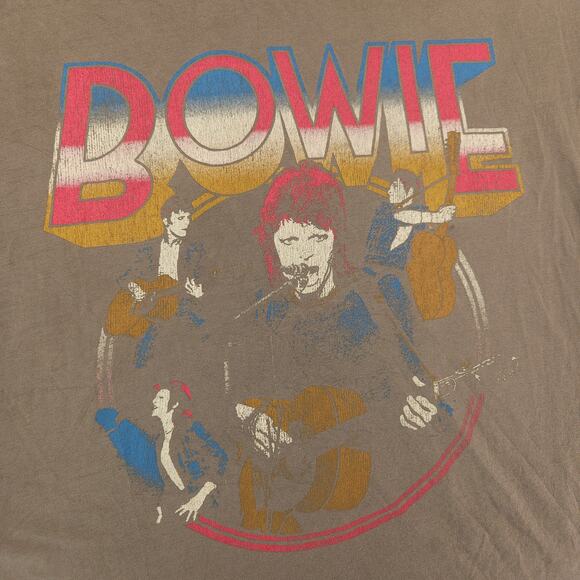 David Bowie Band Short Sleeve Graphic Shirt Womens Size Extra Large XL Gray - Picture 4 of 9